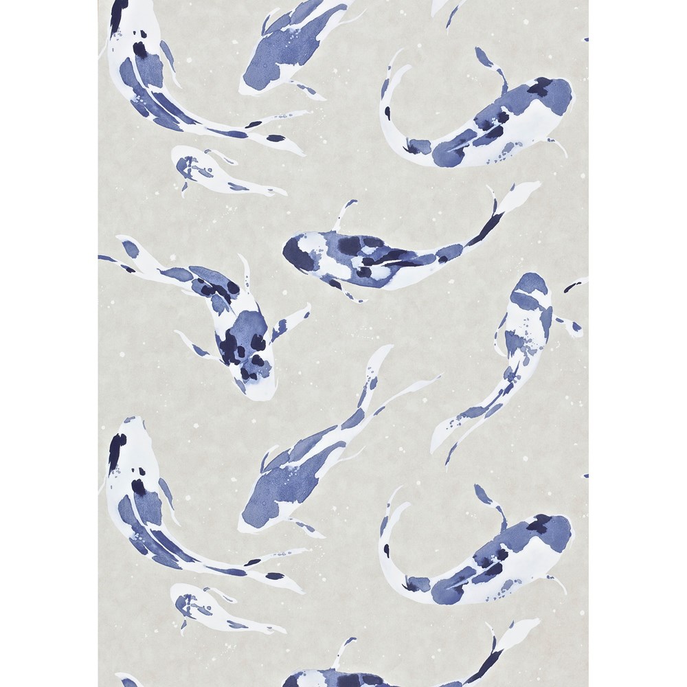 Koi Wallpaper 110902 by Harlequin in Indigo Blue